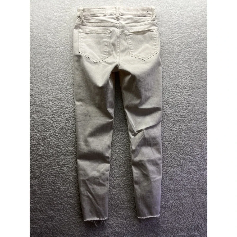AllSaints Jeans Womens 28 White Grace Slashed Skinny Stretch Pants Pockets Chore
